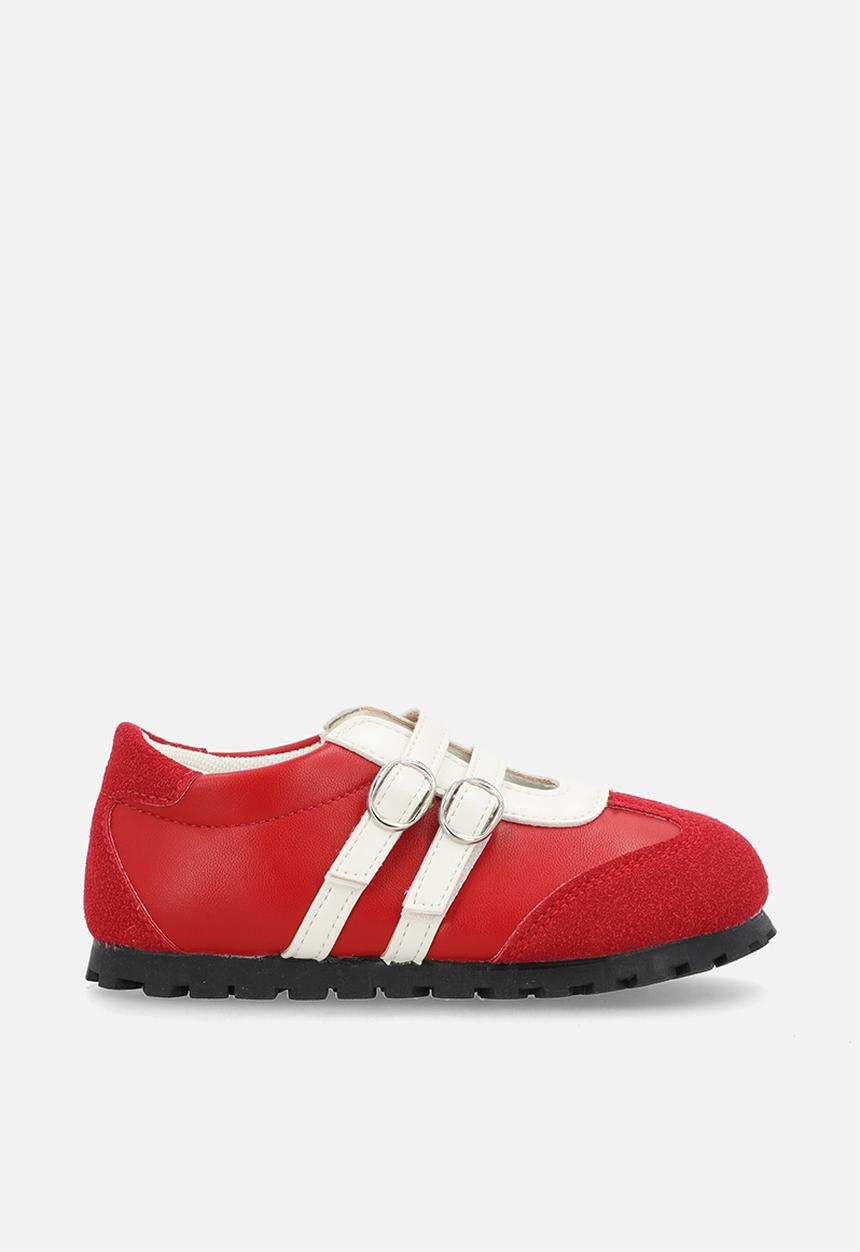 Pop Candy - Double strap athletic pumps - red/white