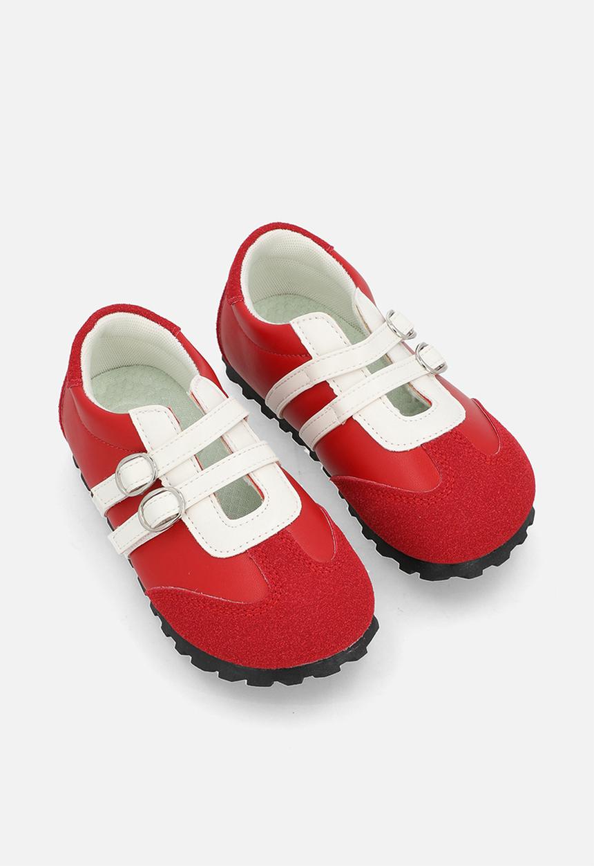 Pop Candy - Double strap athletic pumps - red/white