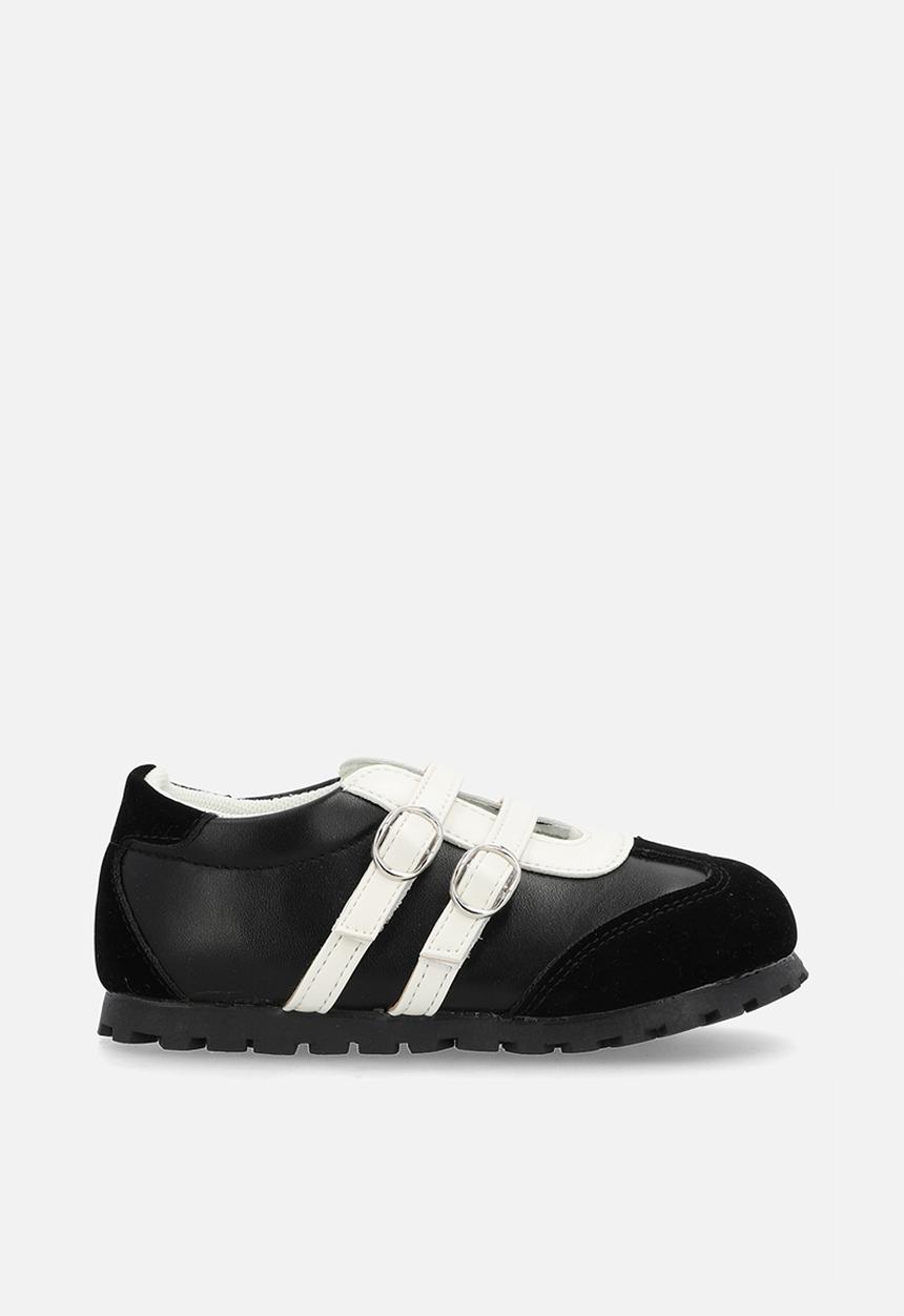Pop Candy - Double strap sporty pumps - black/white