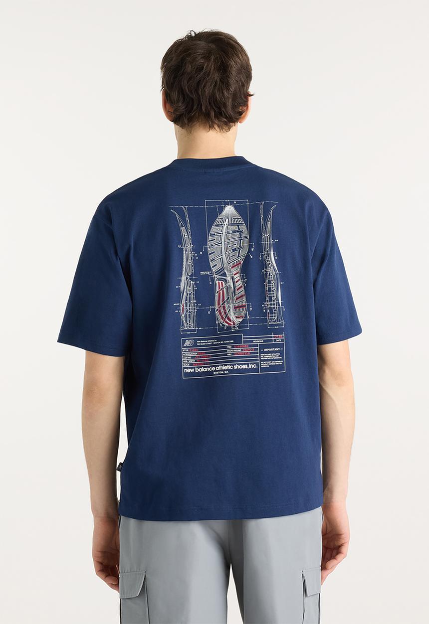 New Balance  - Archive Blueprint T-Shirt - Blue