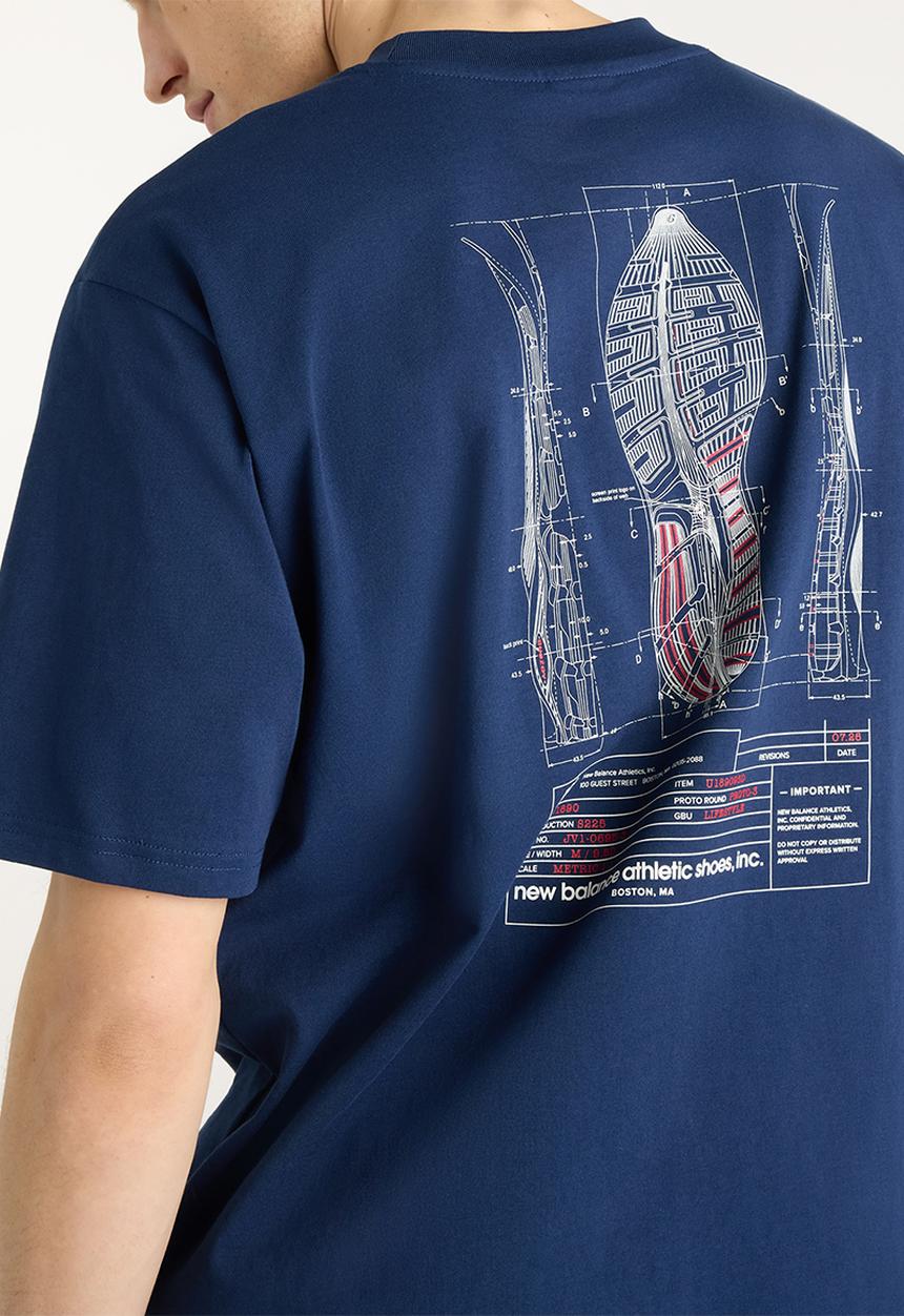 New Balance  - Archive Blueprint T-Shirt - Blue