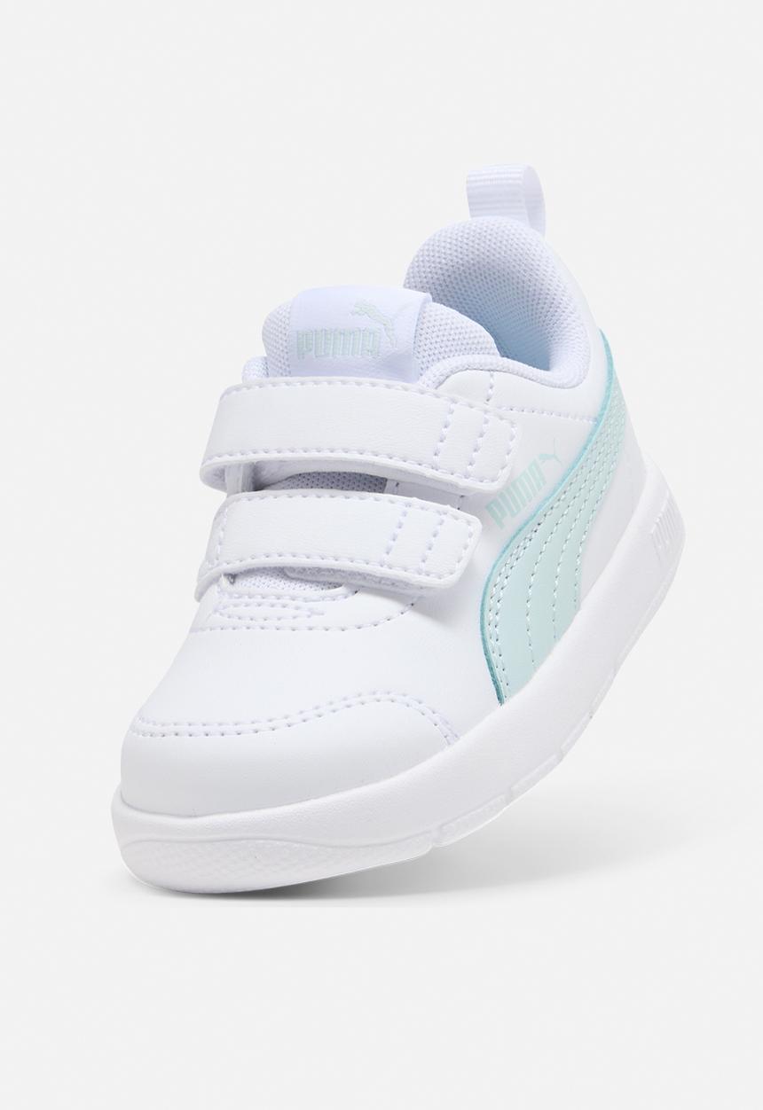 PUMA - Courtflex V3 V Inf - Puma White-Aqua Glow