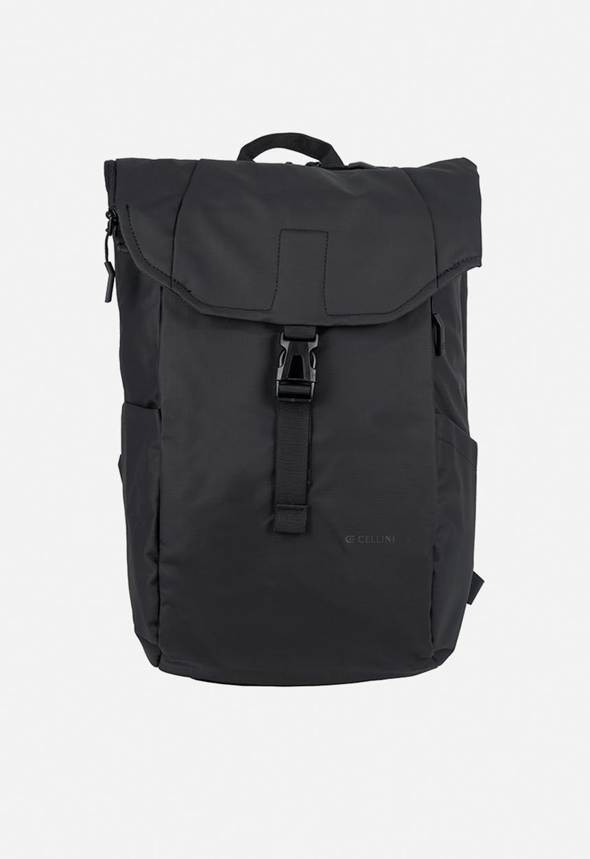 Cellini - Sidekick water resistant fold over backpack - black