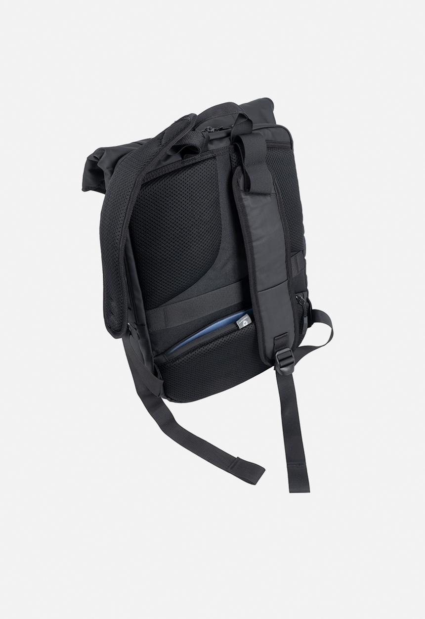 Cellini - Sidekick water resistant fold over backpack - black