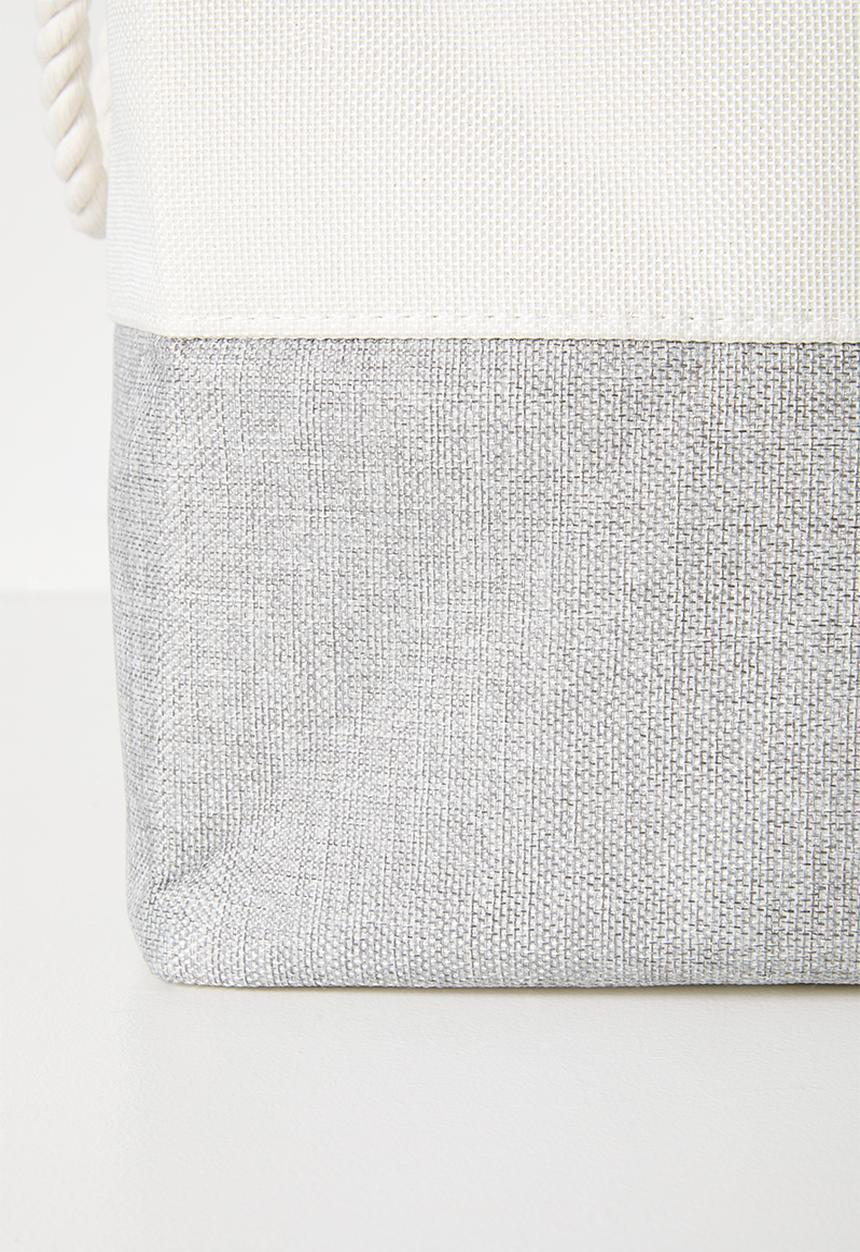 Pop Candy - Checkered fabric storage bin - grey/white
