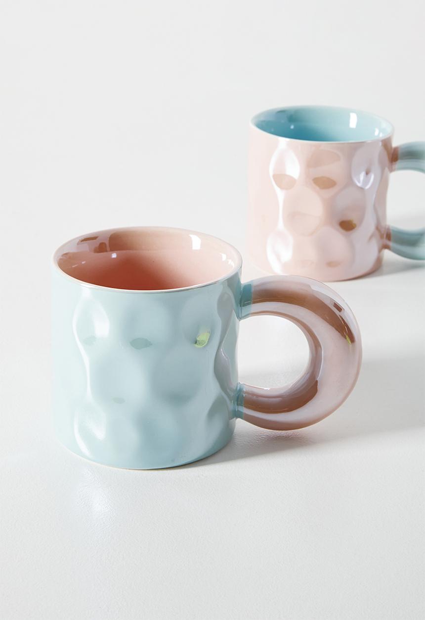 Pop Candy - Swirl pattern metallic mug - blue/pink