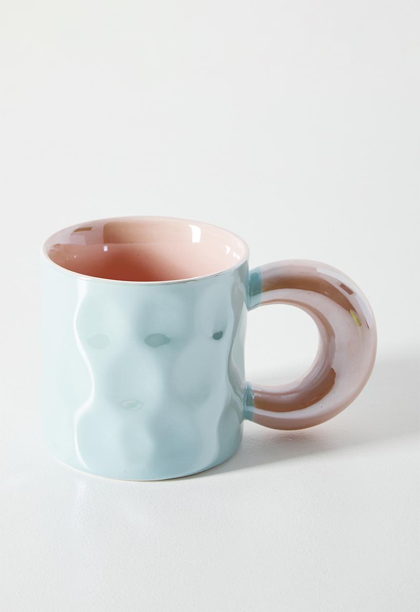 Pop Candy - Swirl pattern metallic mug - blue/pink
