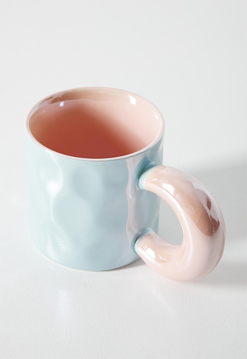 Pop Candy - Swirl pattern metallic mug - blue/pink