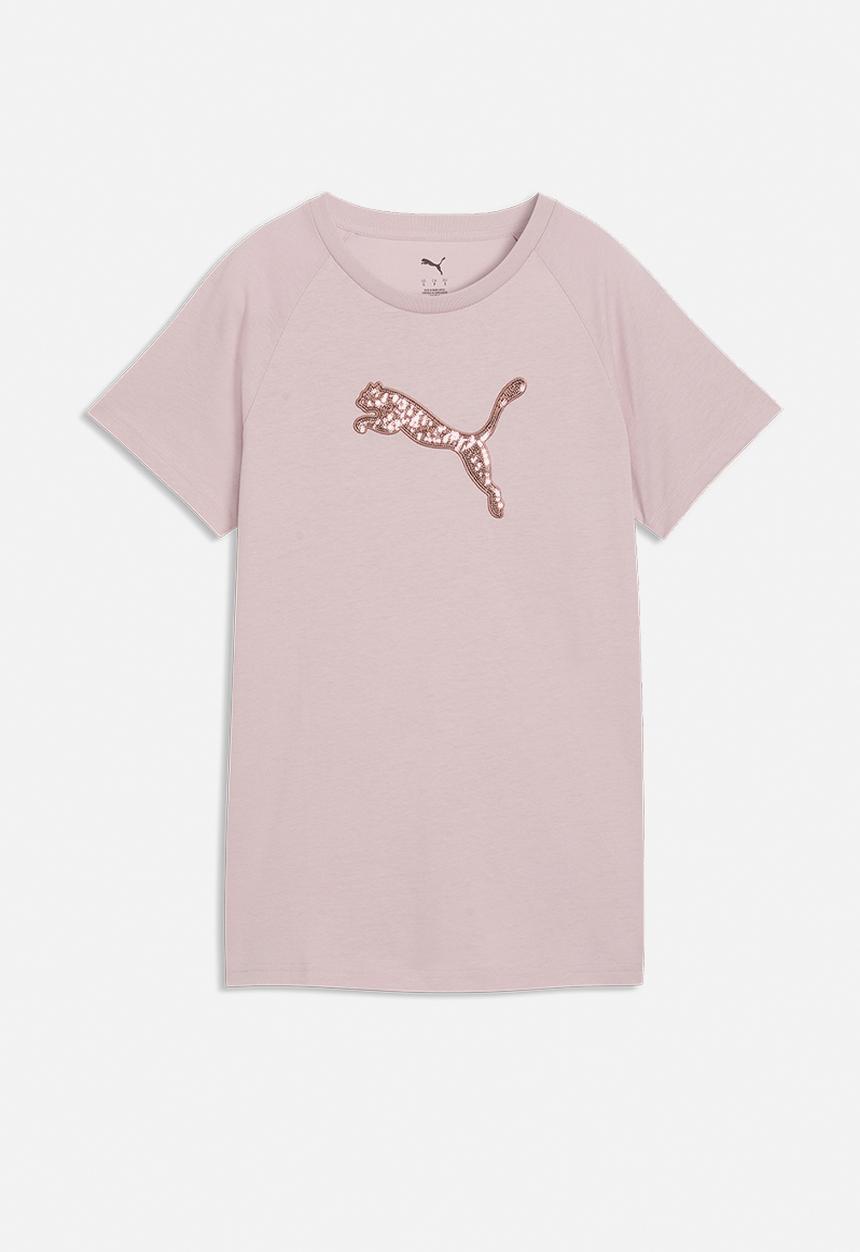 PUMA - Plus ess sequins tee - misty pink