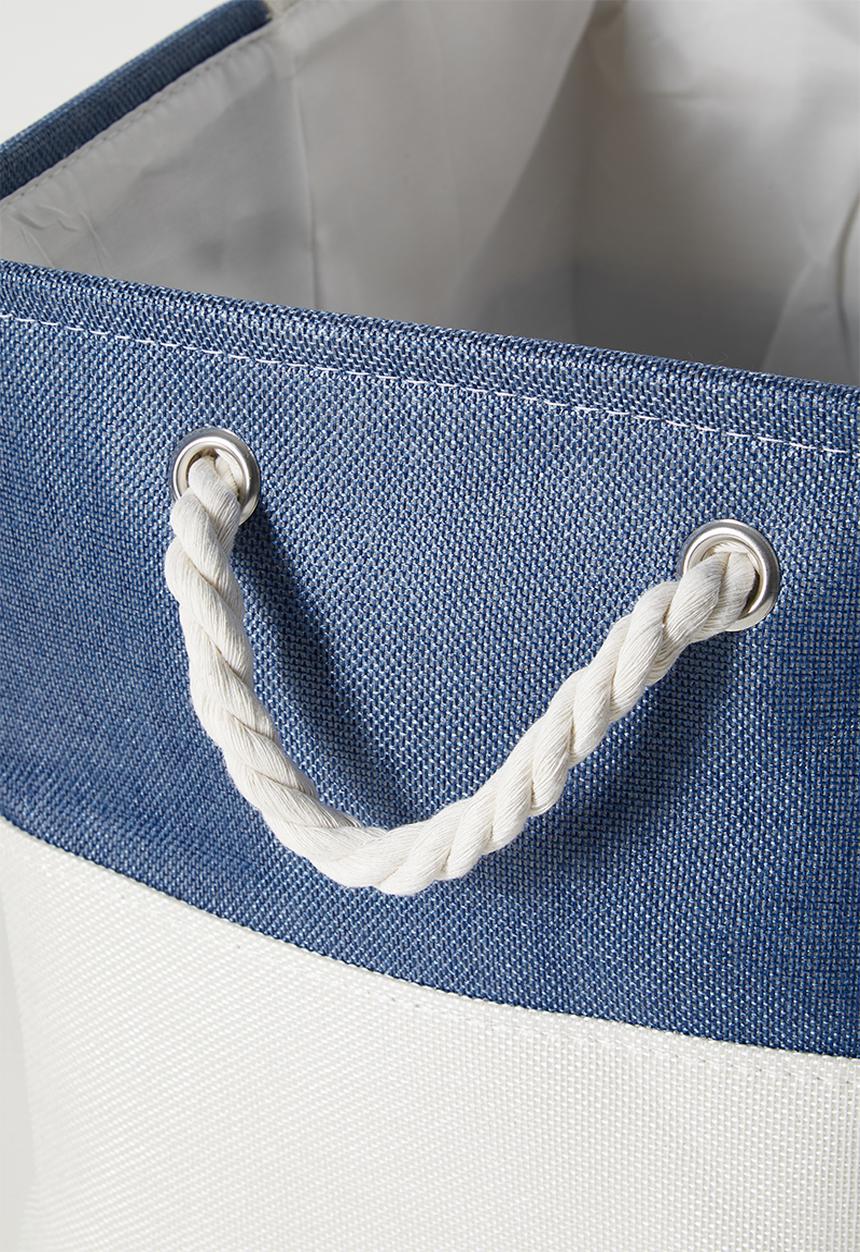 Pop Candy - Checkered fabric storage bin - blue/white