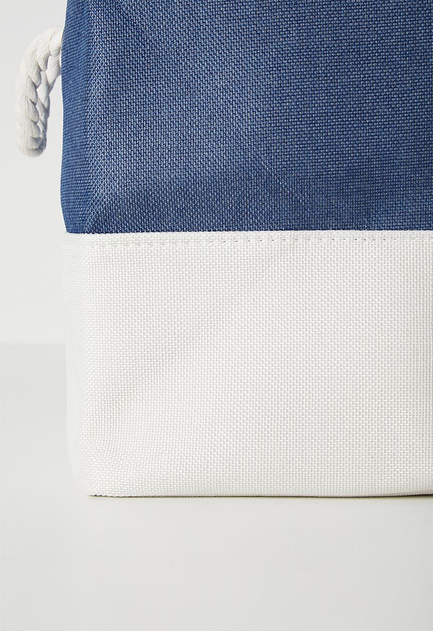 Pop Candy - Checkered fabric storage bin - blue/white