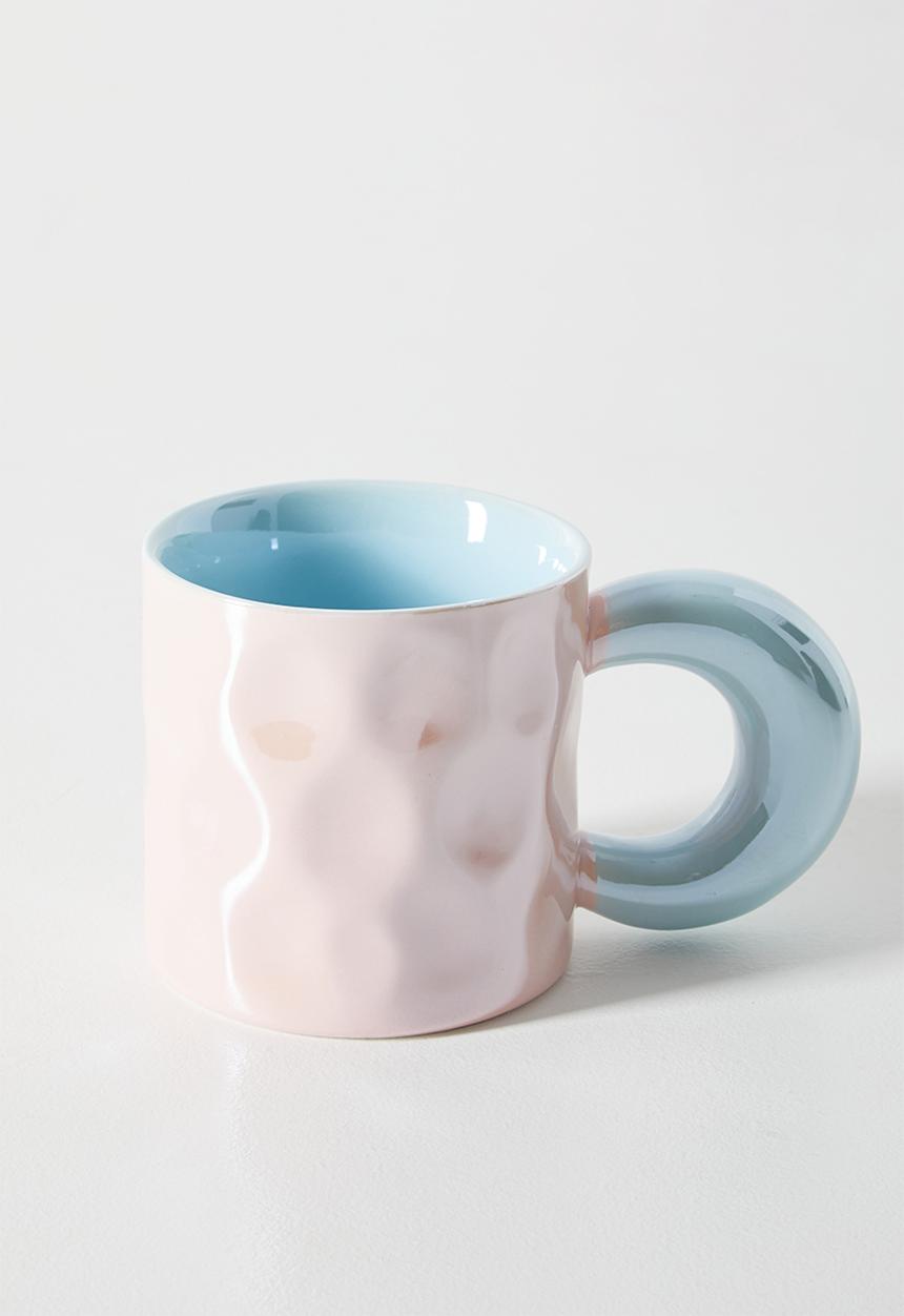 Pop Candy - Swirl pattern metallic mug - pink/blue