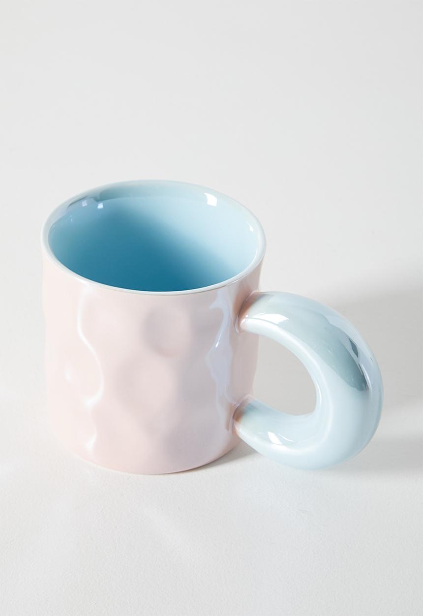 Pop Candy - Swirl pattern metallic mug - pink/blue