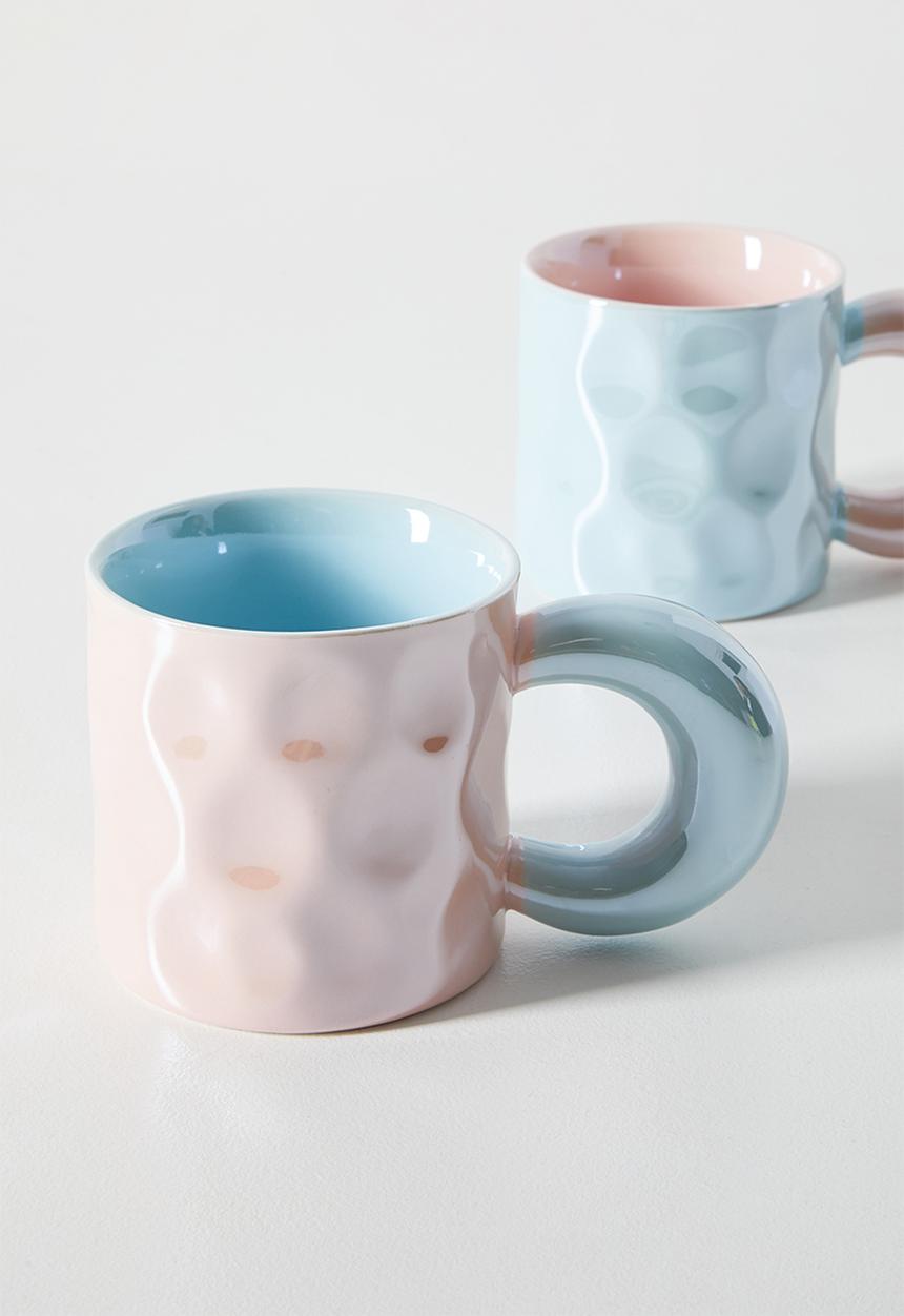 Pop Candy - Swirl pattern metallic mug - pink/blue