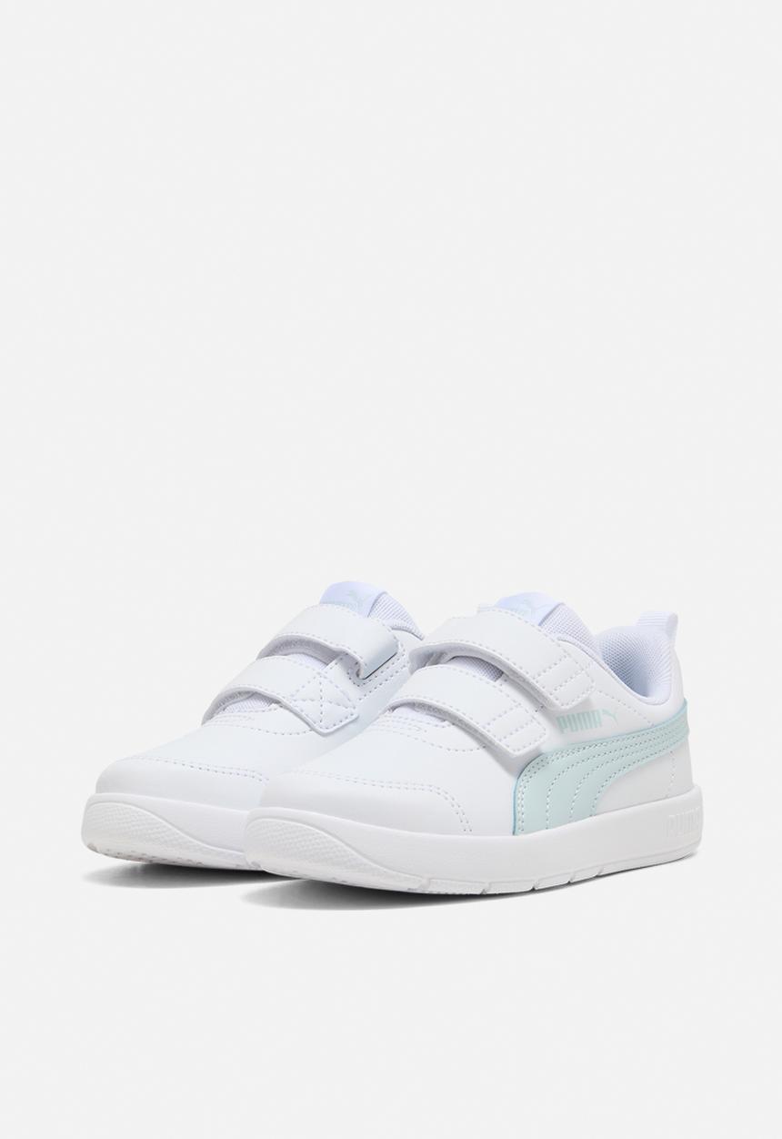 PUMA - Courtflex V3 V Ps - Puma White-Aqua Glow