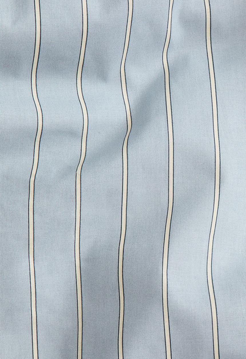 H&M - Striped double/king duvet cover set - light dusty blue/striped
