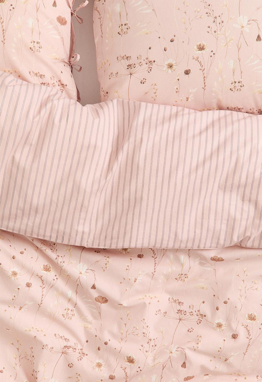H&M - Floral double/king duvet cover set - powder pink/floral