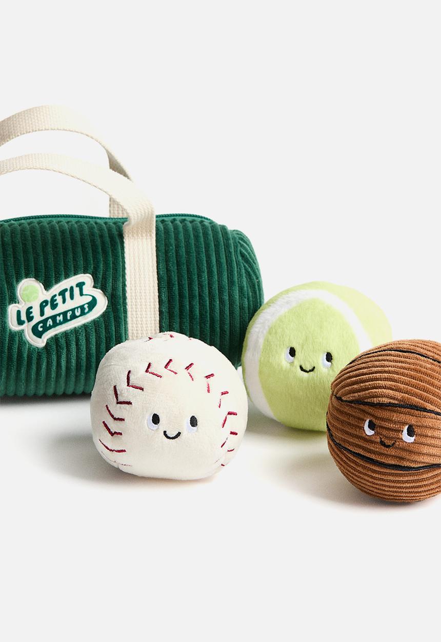 H&M - Bag with balls soft toy - dark green/le petit campus