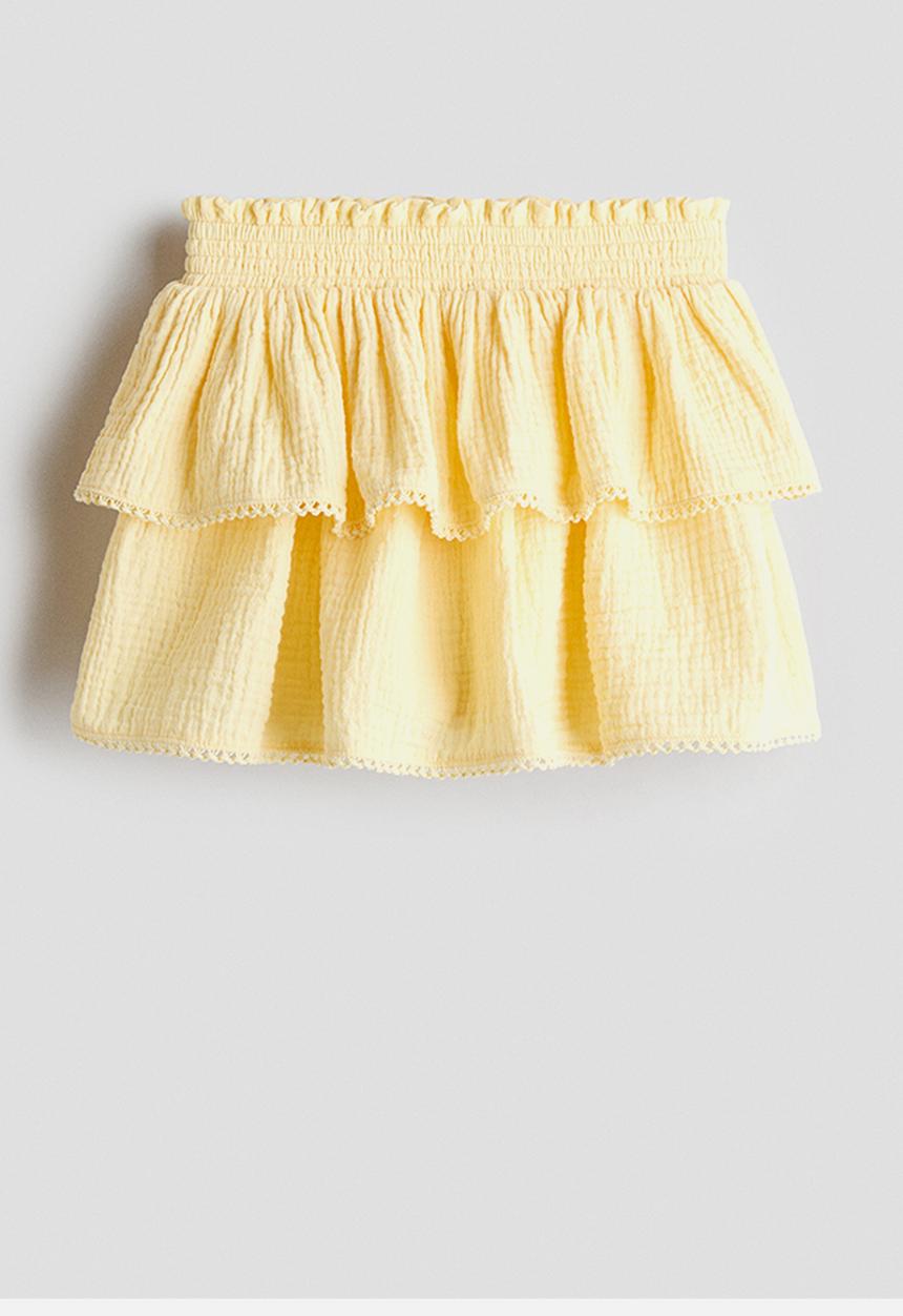 H&M - Tiered muslin skirt - yellow