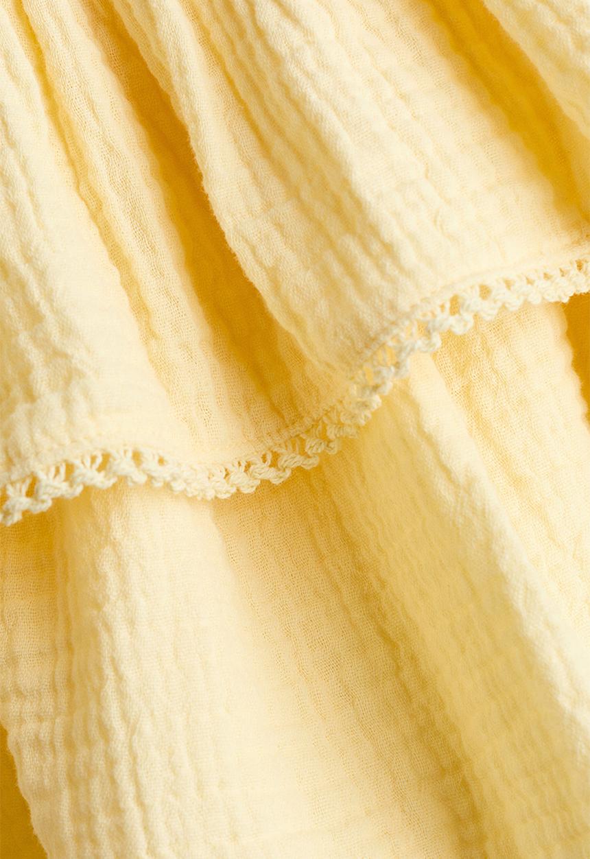 H&M - Tiered muslin skirt - yellow