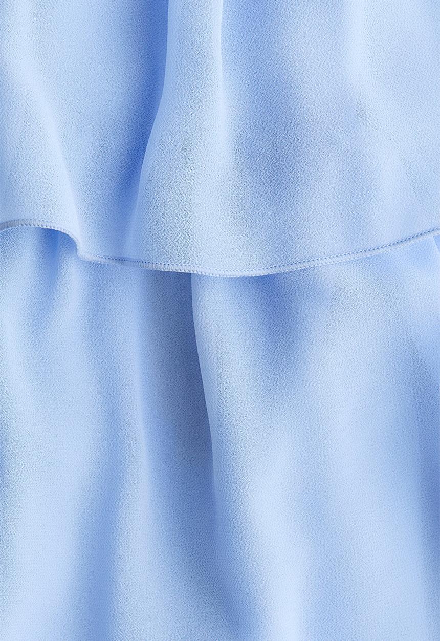 H&M - Tiered chiffon dress - light blue