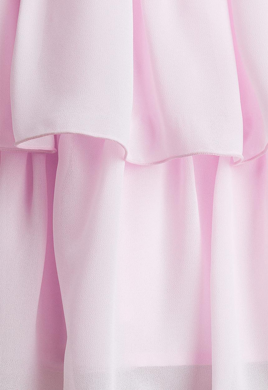 H&M - Tiered chiffon dress - light pink