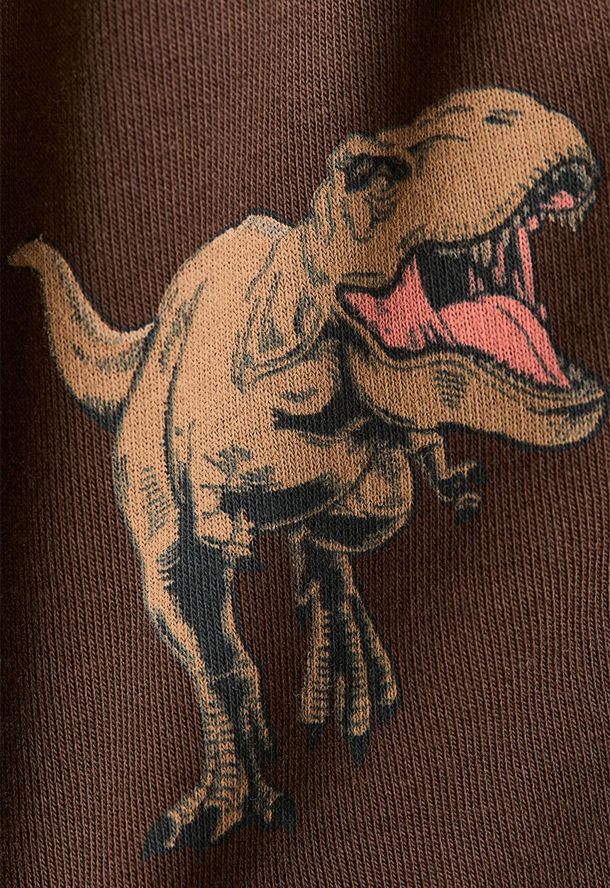 H&M - Motif-detail sweatshorts - dark brown/jurassic world