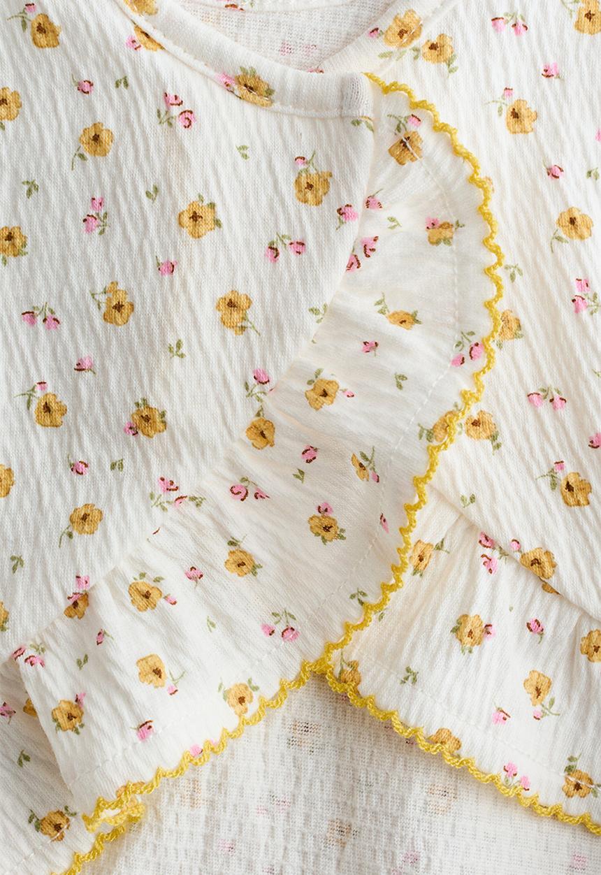 H&M - 2-Piece crinkled cotton set - cream/floral