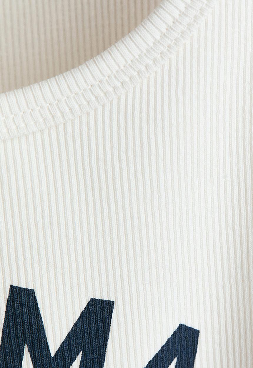 H&M - Motif-detail vest top - ivory/palma