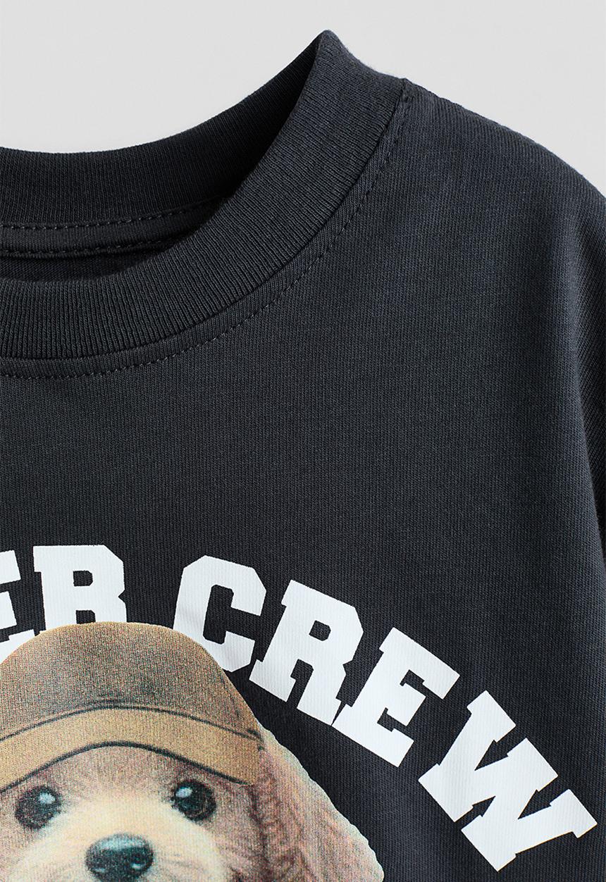 H&M - Printed t-shirt - dark grey/skater crew