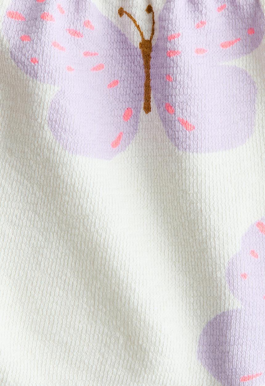 H&M - Cotton jersey shorts - ivory/butterflies