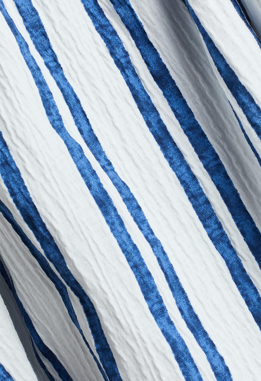 H&M - Textured jersey dress - white/blue striped