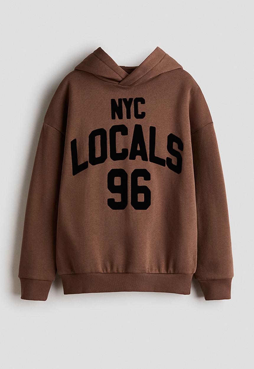 H&M - Printed hoodie - brown/nyc