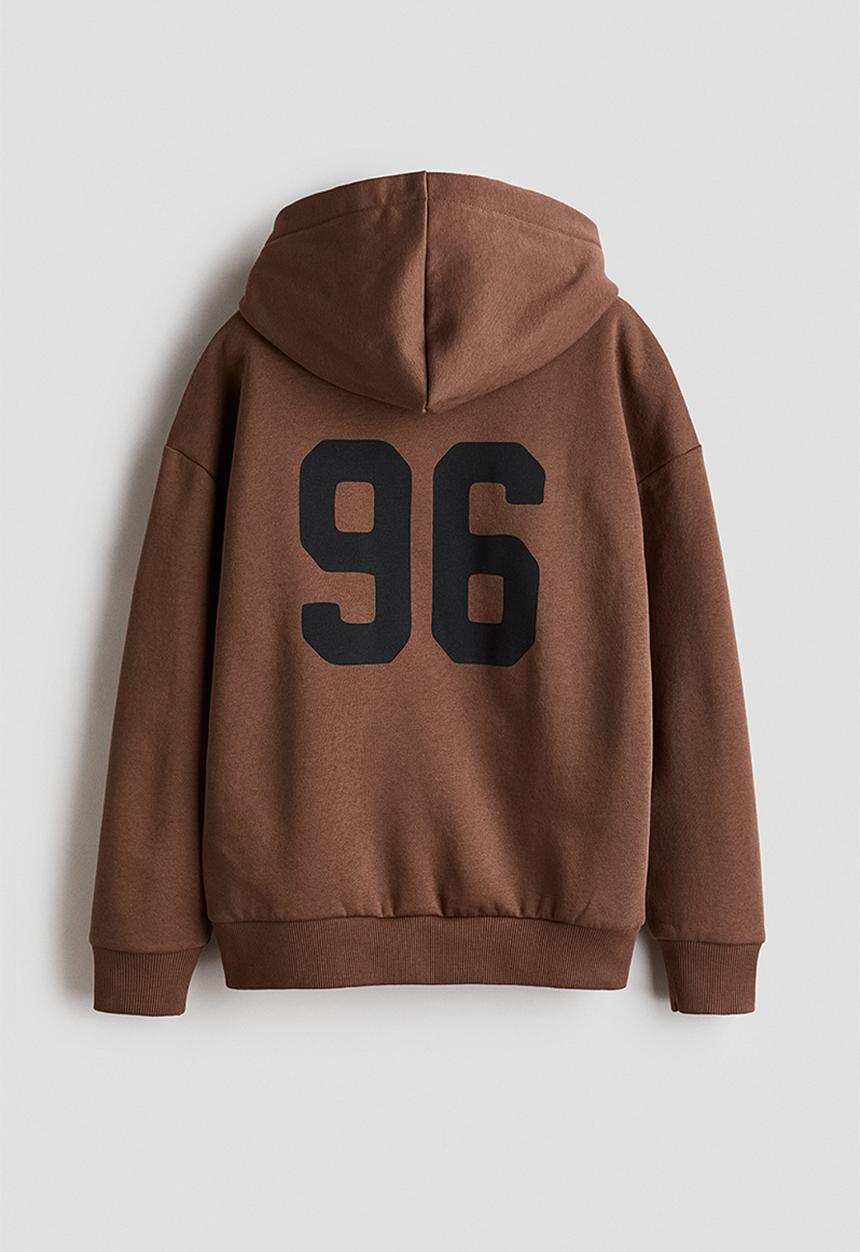 H&M - Printed hoodie - brown/nyc