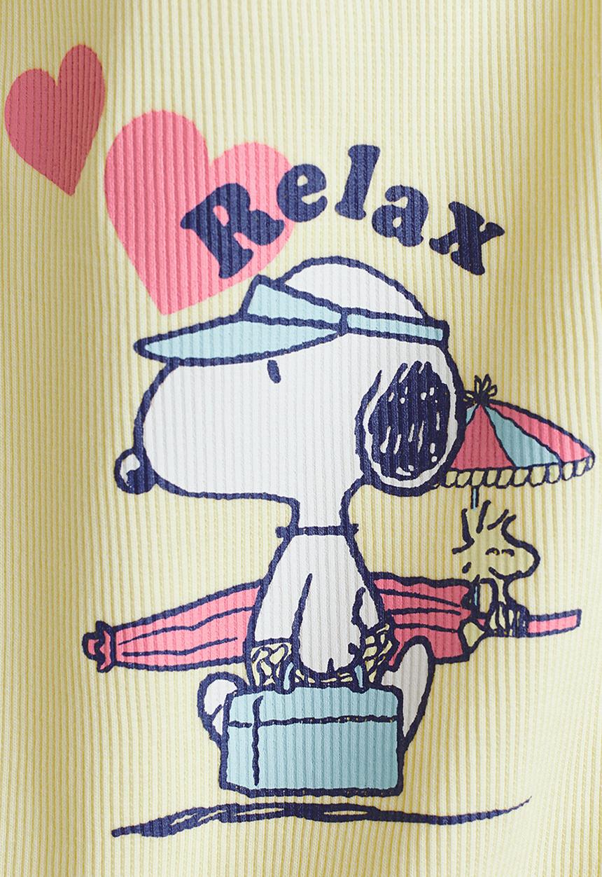 H&M - Print-motif vest top - light yellow/snoopy
