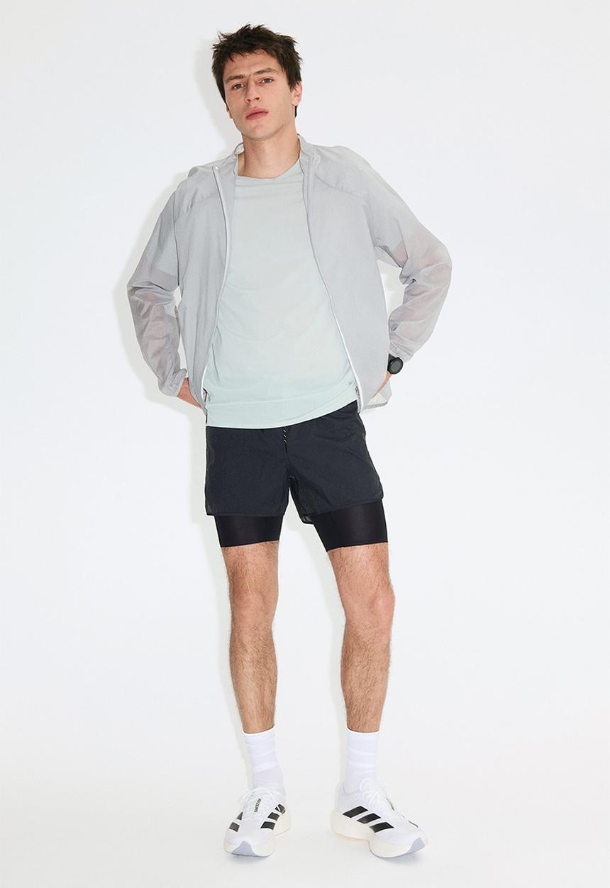 H&M - Lightweight 2-in-1 running shorts? with drymove? - dark grey