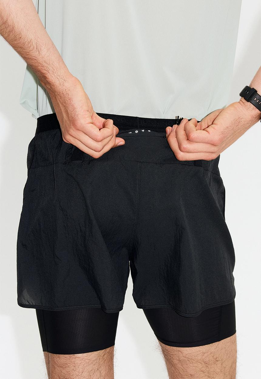 H&M - Lightweight 2-in-1 running shorts? with drymove? - dark grey