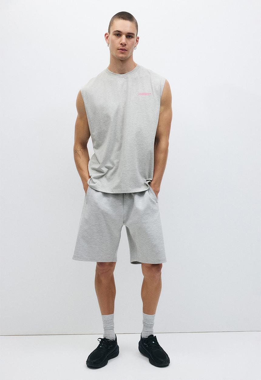 H&M - Loose fit sports vest top with drymove™ - light grey marl/la puissance