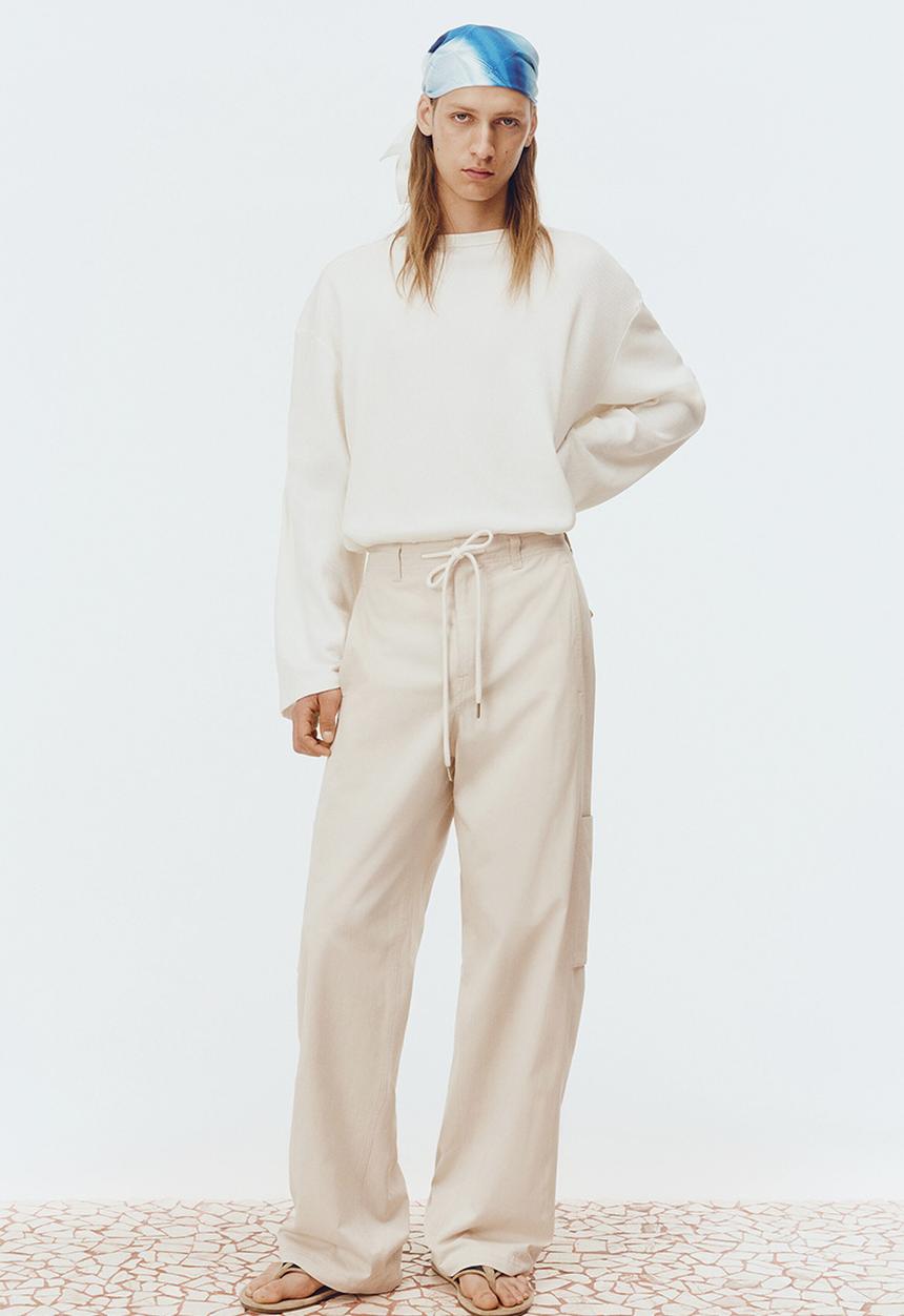 H&M - Loose fit cargo trousers - light beige