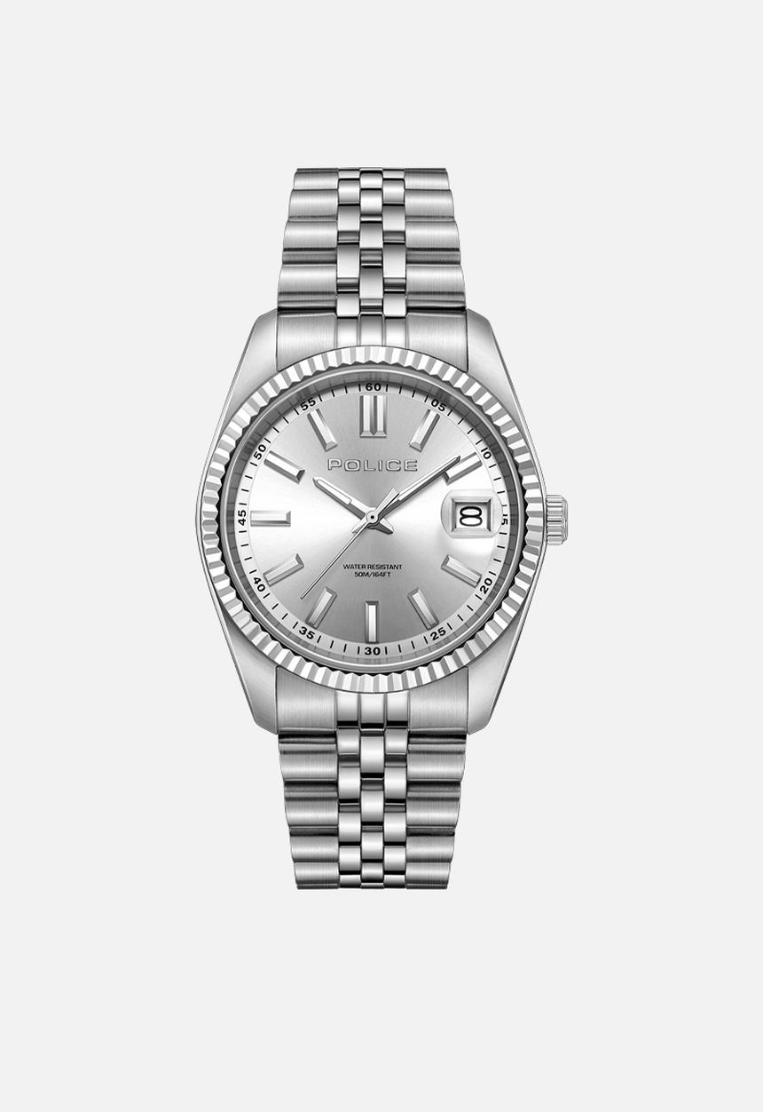 Police - S.Steel Case Silver Dial Steel Bracelet Strap - Silver