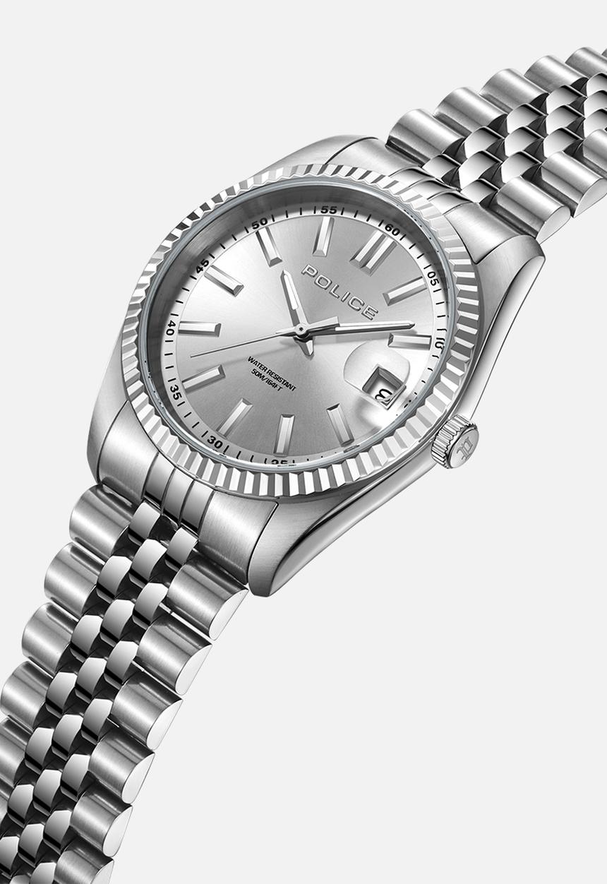 Police - S.Steel Case Silver Dial Steel Bracelet Strap - Silver