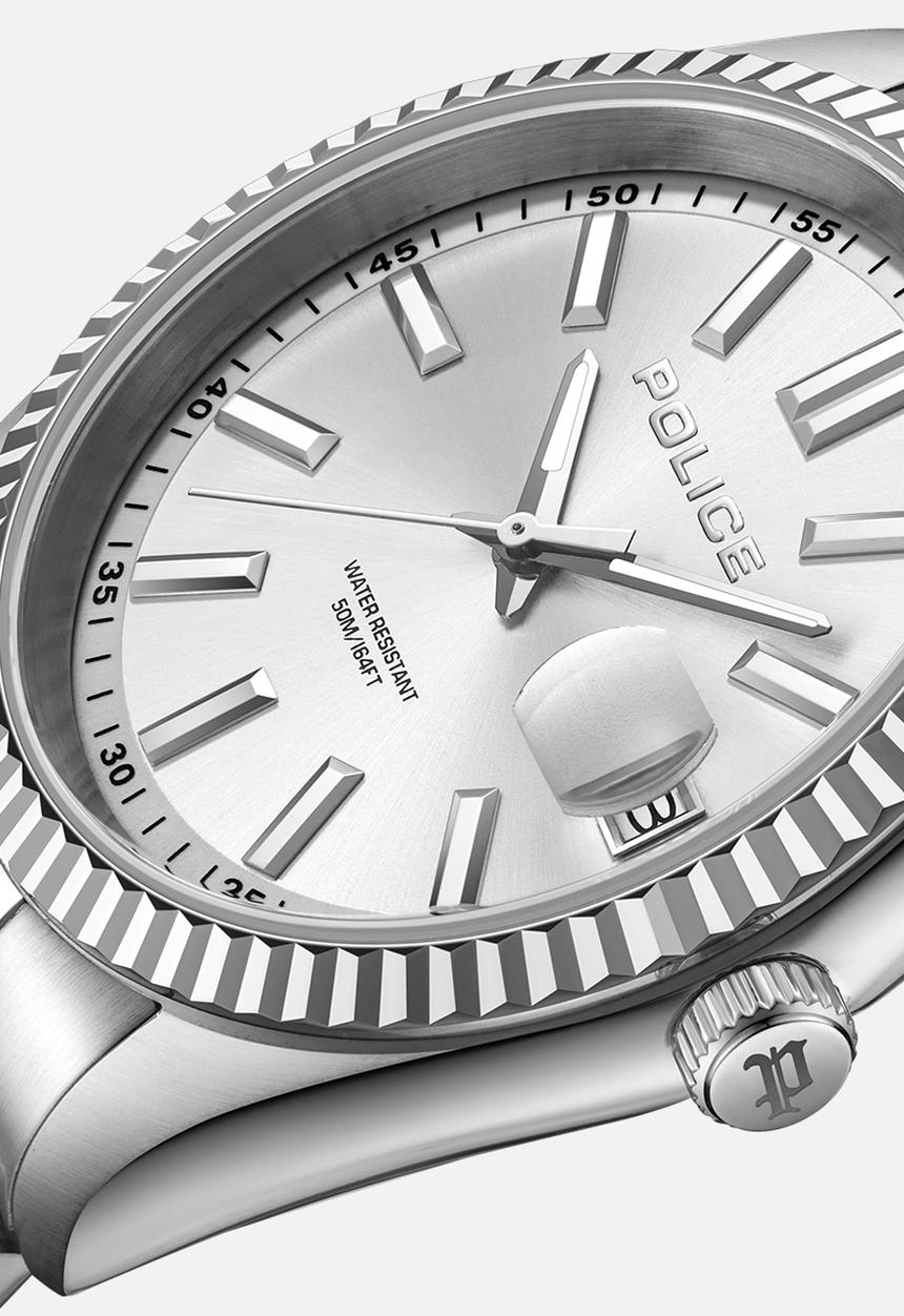 Police - S.Steel Case Silver Dial Steel Bracelet Strap - Silver