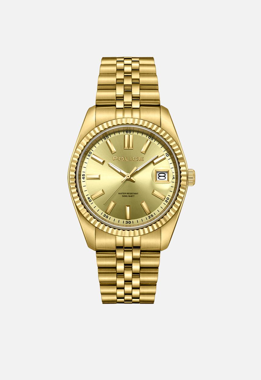 Police - Ip Gld Case Gld Dial Gld Stl Bracelet Strap -Gold