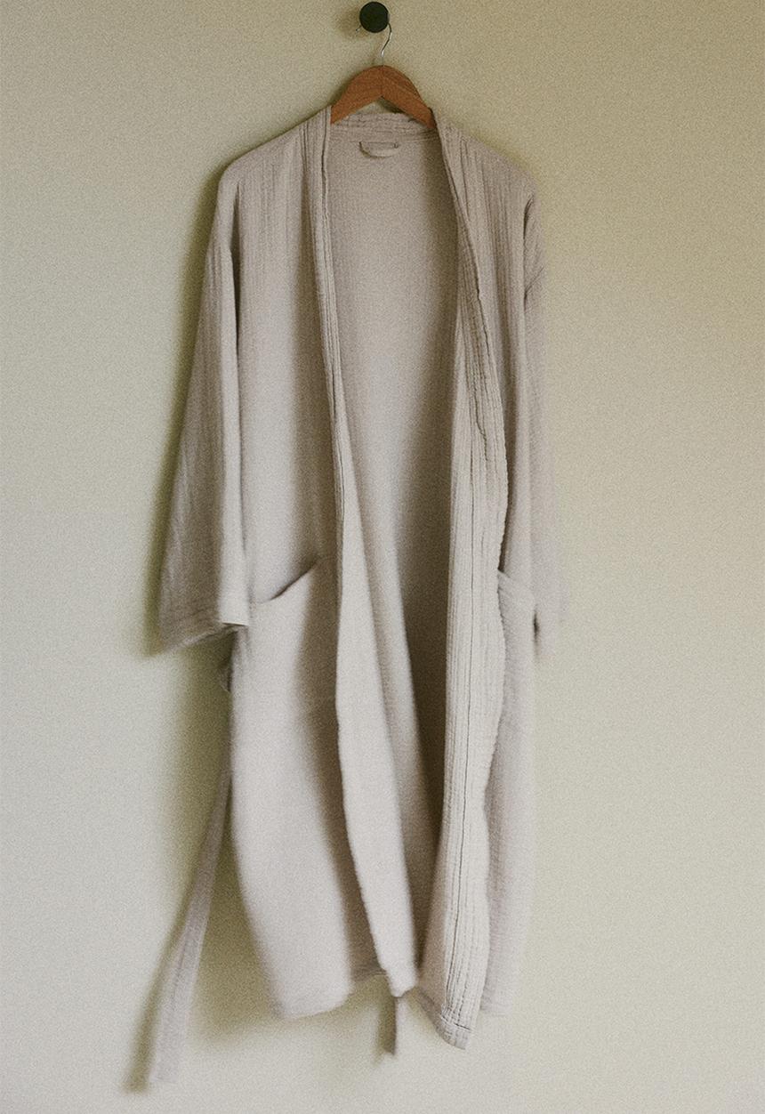 H&M - Muslin dressing gown - light greige
