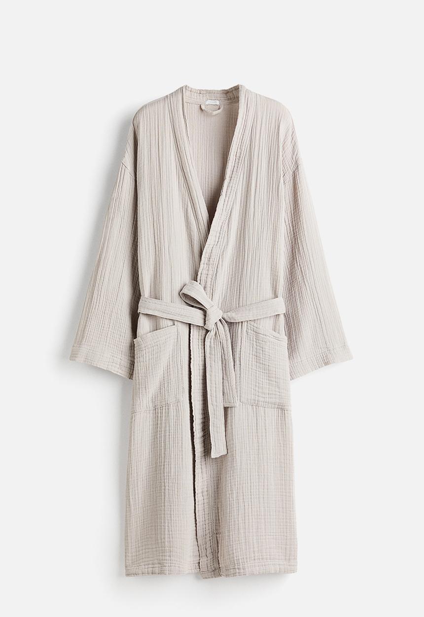 H&M - Muslin dressing gown - light greige