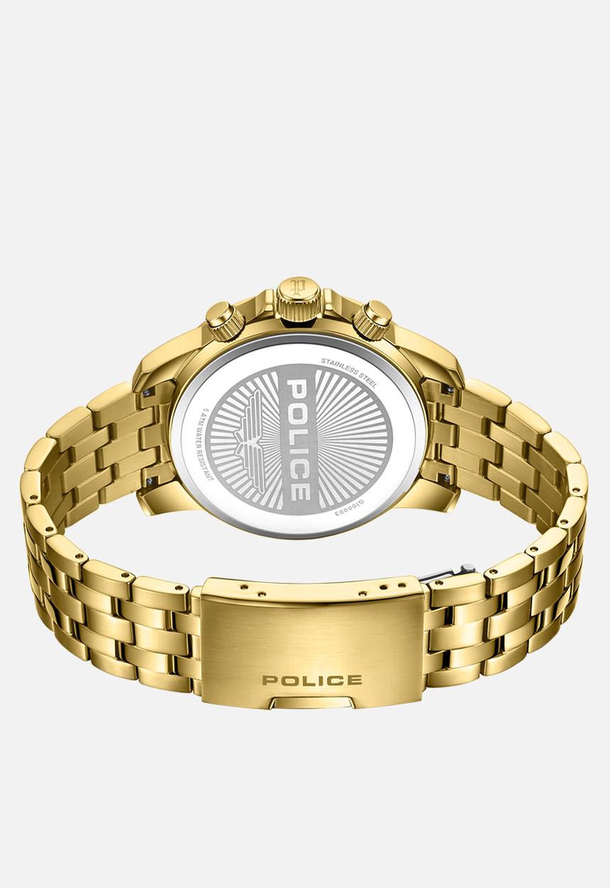 Police - Ip Gold Casr Green Dial Gold Steel Bracelet Strap - Gold