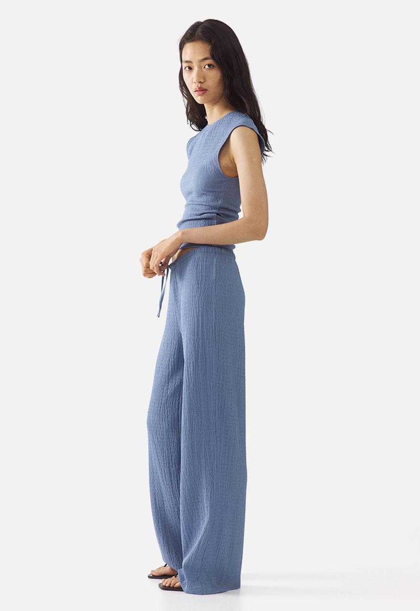H&M - Textured jersey trousers - pigeon blue