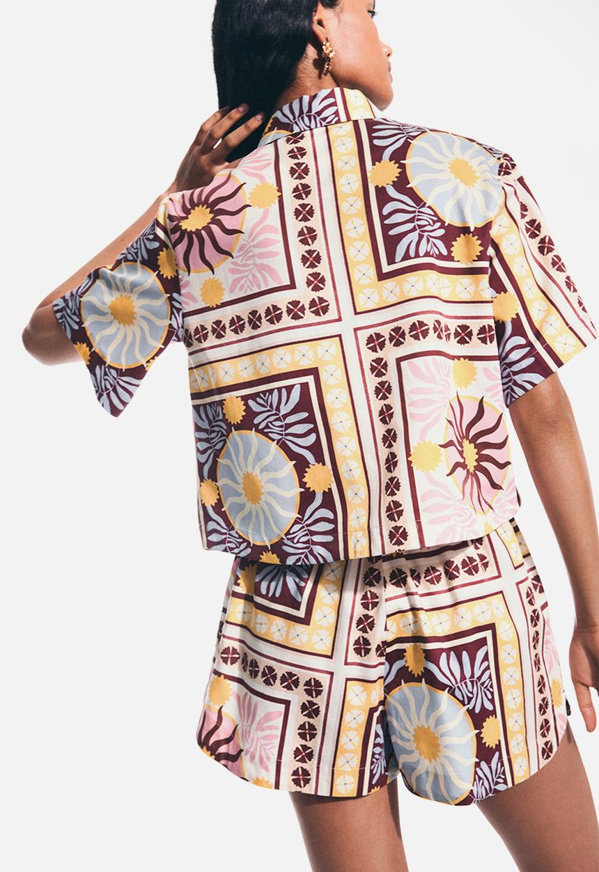 H&M - Patterned poplin shirt - cream/patterned