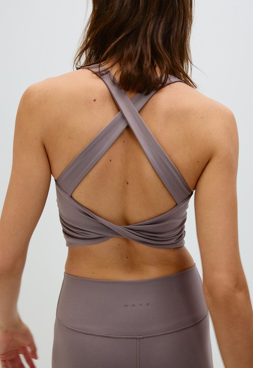 H&M - Medium support sports bra with softmove™ - dusty mauve