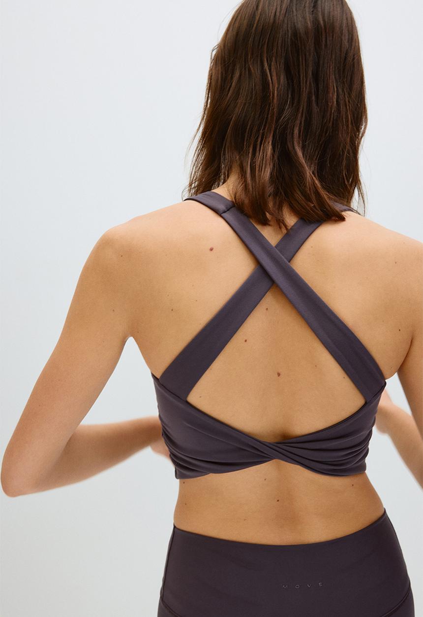 H&M - Medium support sports bra with softmove™ - plum